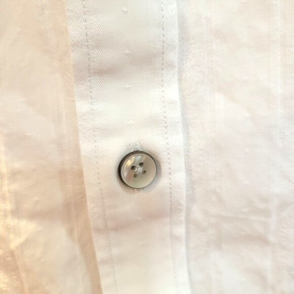Blue Brand Men's 2X White 100% Cotton Long Sleeve Pearl Button Western Shirt - Picture 3 of 9